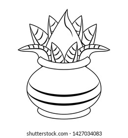 Ugadi festival offering flowers pot cartoons vector illustration graphic design