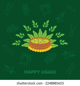 ugadi festival poster design vector with background