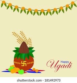 Ugadi and Gudi Padwa The New Year's Day for the people of the Deccan region of India celebrated by Indian people Kannada Telugu, Konkani/Marathi.Eps10