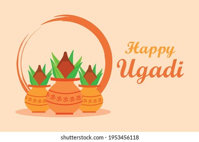 Ugadi, Gudi Padwa, poster greetings 2021, Andhra Pradesh, Telengana,  Karnataka, indian new year festivals in Spring Equinox, seasons. Ugadi is a spring festival