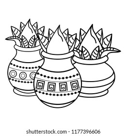 Ugadi indian elements in black and white