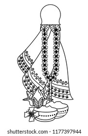 Ugadi indian elements in black and white