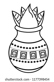 Ugadi indian elements in black and white