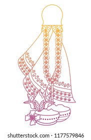 Ugadi indian elements rainbow lines