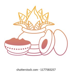 Ugadi indian elements rainbow lines