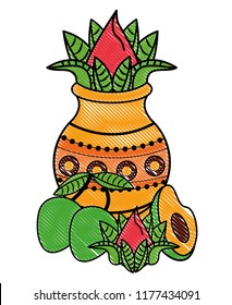 Ugadi indian elements scribble