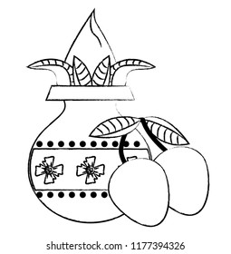 Ugadi indian elements sketch