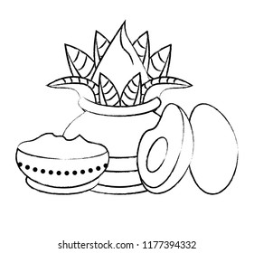 Ugadi indian elements sketch