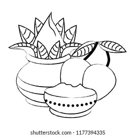 Ugadi indian elements sketch