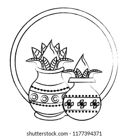 Ugadi indian elements sketch