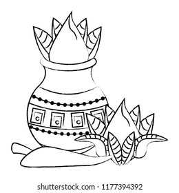 Ugadi indian elements sketch