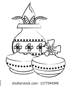 Ugadi indian elements sketch