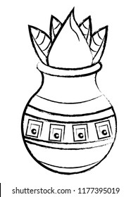 Ugadi indian elements sketch