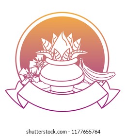 Ugadi indian emblem rainbow lines