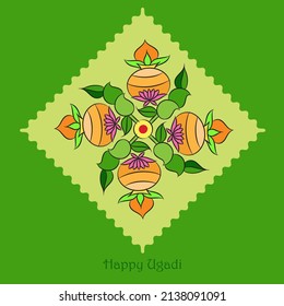 Ugadi Indian Festival Vector Illustration.