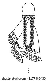 Ugadi indian symbol in black and white