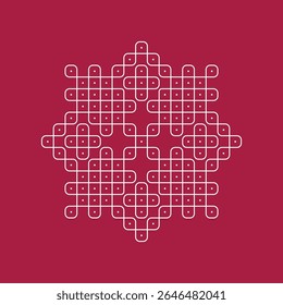 Ugadi Muggu Mandala Rangoli. South Indian traditional festival Mugulu culture design. 