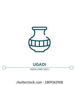 ugadi outline vector icon. simple element illustration. ugadi outline icon from editable india concept. can be used for web and mobile
