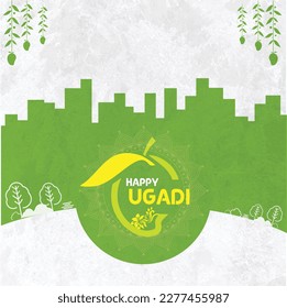 Ugadi real estate Vector Design Template, Indian festival, Celebrations Background