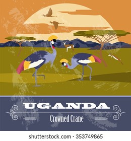 Uganda, Africa. Retro styled image. Vector illustration