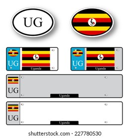 uganda auto set against white background, abstract vector art illustration, image contains transparency