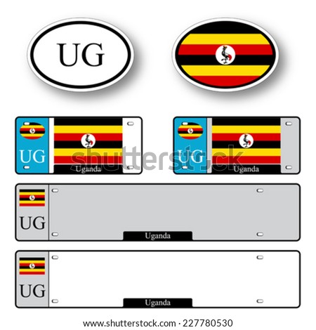 uganda auto set against white background, abstract vector art illustration, image contains transparency