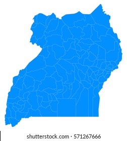 uganda blue map