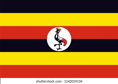 Uganda Country Flag Illustration Design