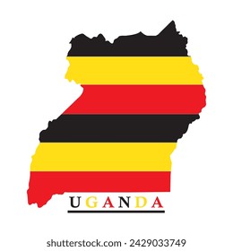 Mapa del país de Uganda, fondo de diseño de ilustración vectorial