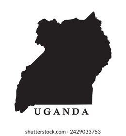 Mapa del país de Uganda, fondo de diseño de ilustración vectorial
