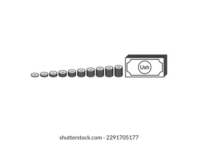 Uganda Currency Symbol, Ugandan Shilling Icon, UGX Sign. Vector Illustration