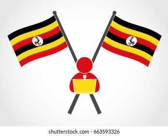 Uganda Emblem Office Worker