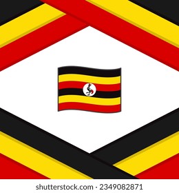 Plantilla de diseño de fondo de resumen de bandera de Uganda. Banner en medios sociales del Día de la Independencia de Uganda. Plantilla de Uganda