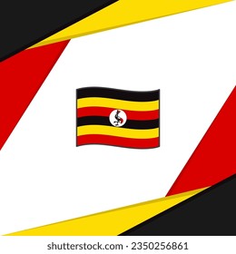 Plantilla de diseño de fondo de resumen de bandera de Uganda. Banner en medios sociales del Día de la Independencia de Uganda. Uganda