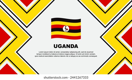 Uganda Flagge abstrakte Hintergrund Design Vorlage. Uganda Independence Day Banner Tapete Vektor-Illustration. Uganda-Vektor