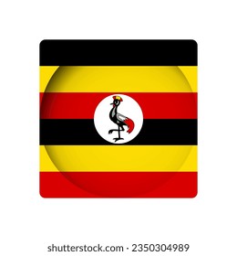 Uganda flag - behind the cut circle paper hole with inner shadow.