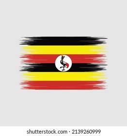 Uganda Flag Brush Strokes. National Flag