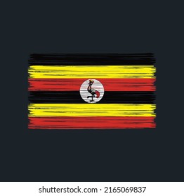 Uganda Flag Brush Strokes. National Flag