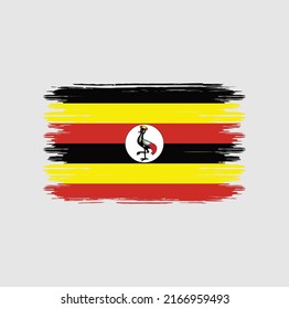 Uganda Flag Brush Strokes. National Flag
