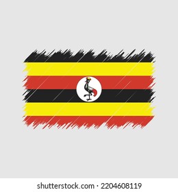 Pintado de pincel de bandera de Uganda 