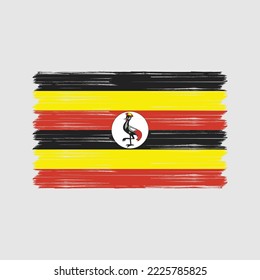 Ilustración del vector del pincel de bandera de Uganda