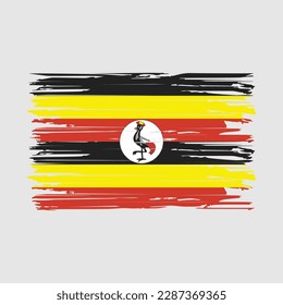 Ilustración del vector del pincel de bandera de Uganda