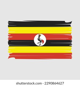 Uganda Flag Brush Vector Illustration