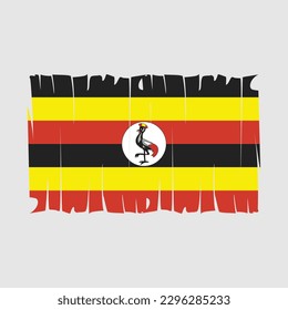 Uganda Flag Brush Vector Illustration
