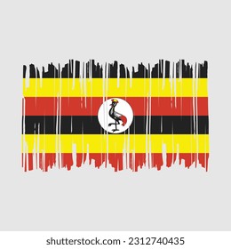Uganda Flag Brush Vector Illustration