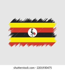 Uganda Flag Brush Vector. National Flag