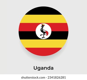 Uganda flag bubble circle round shape icon vector illustration