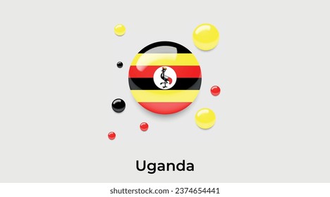 Uganda Flag Blase Kreis um Form Symbol bunte Vektorgrafik