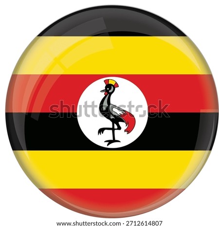 Uganda Flag Glossy Round Icon