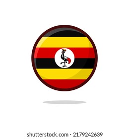 Icono de la bandera de Uganda. Bandera de Uganda de estilo plano aislado en un fondo blanco - vector de stock.